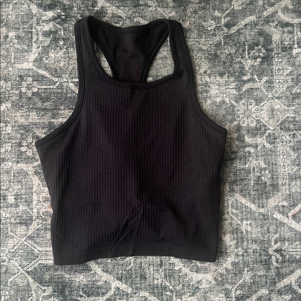 Lululemon Black Ribbed Racerback Crop Tank Top - Women - Picture 3 of 9